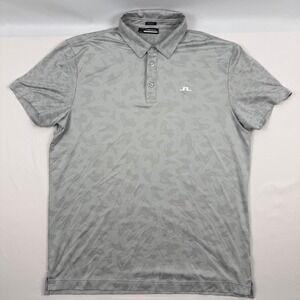 J.Lindeberg Nuno Regular Fit Golf Polo Grey Tonal Camo Mens Large GMJT04569